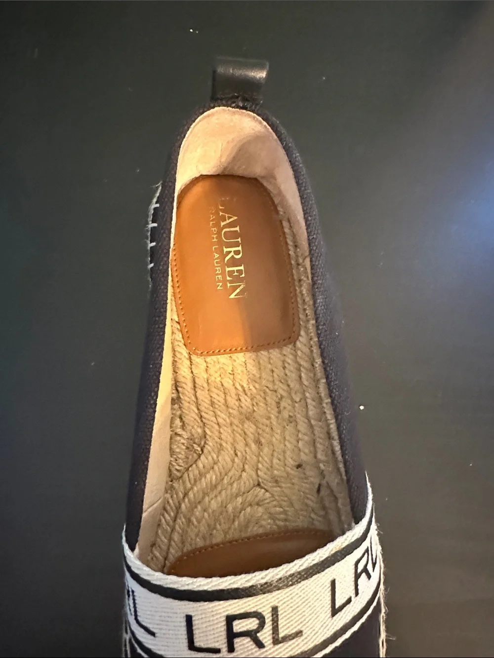 Lauren Ralph Lauren Black Canvas LRL Espadrille Slip-Ons